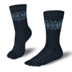 Knitido MERINO CASHMERE tåsokker Snowflakes Anthracite/Light Blue